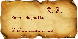 Korai Hajnalka névjegykártya